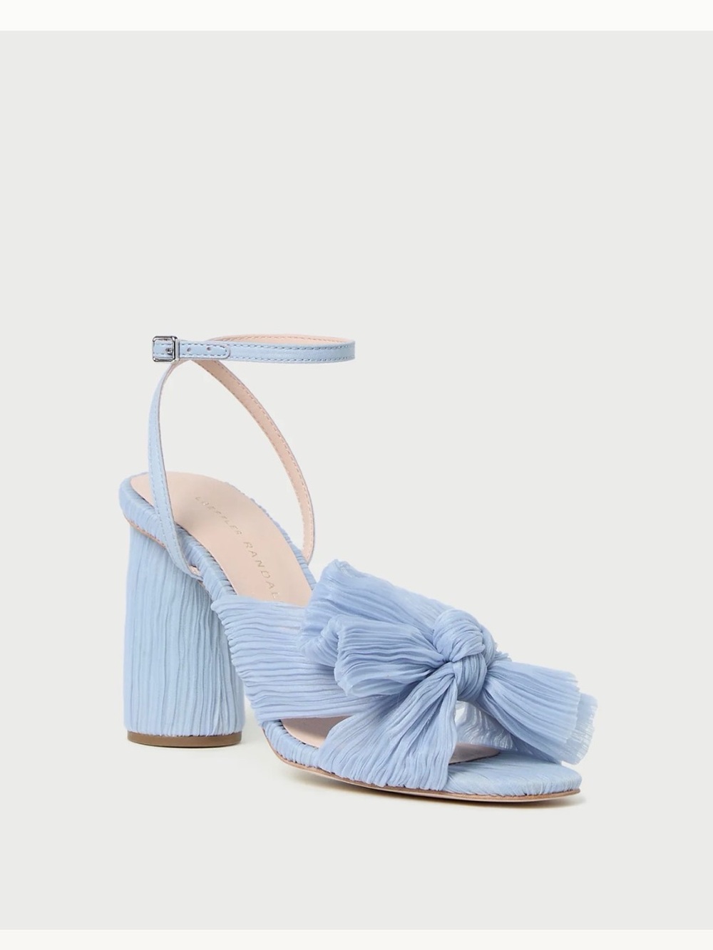 Loeffler Randall Camellia Blue Pleated Bow Heel 9 1/2 New In Box